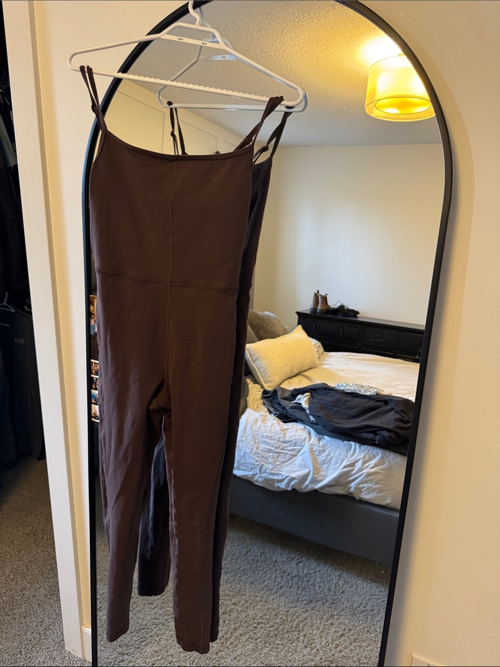 Aritzia Brown Spaghetti-Strap Jumpsuit